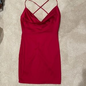 Oh Polly Satin / Silky wine/red dress
